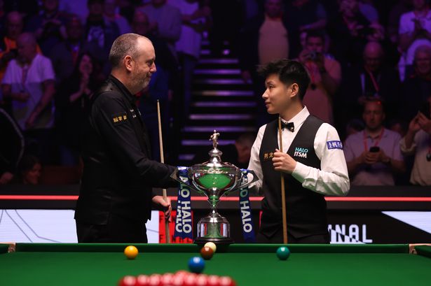 Zhao Xintong and Mark Williams ahead of the World Championship snooker final