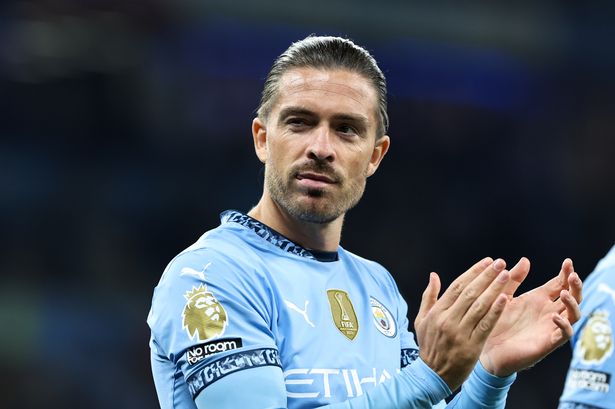 Manchester City's Jack Grealish applauds the fans after the Premier League match between City and AFC Bournemouth 