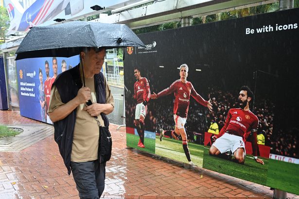 United's arrival in Hong Kong was plastered all over the city