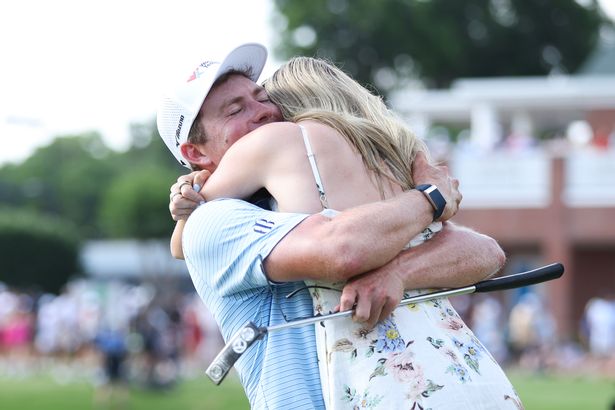 Griffin celebrated Sunday's win with fiancée Dana Myeroff