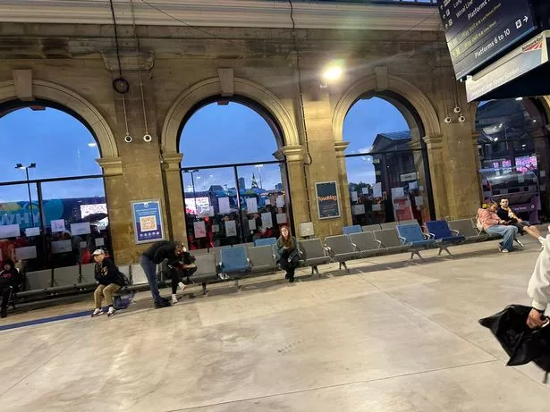Lime Street was largely empty inside but there were massive queues outside the station
