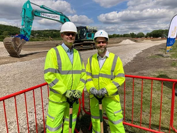 High Peak MP Jon Pearce (Left) with Stalybridge and Hyde MP Jonathan Reynolds in Mottram