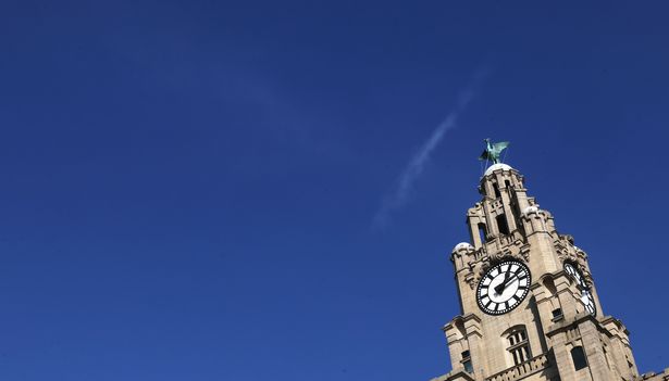 A clear sky on a sunny Liverpool day