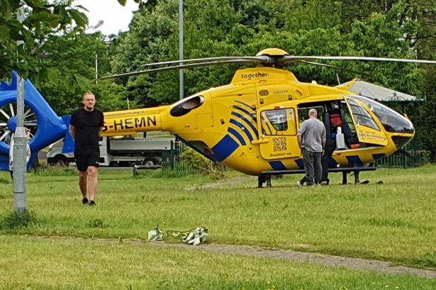 An air ambulance was scrambled to the scene
