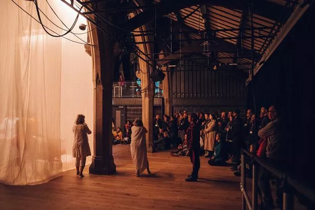 Performance space inside church