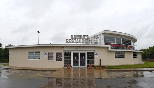 The closed Damon's restaurant in Speke