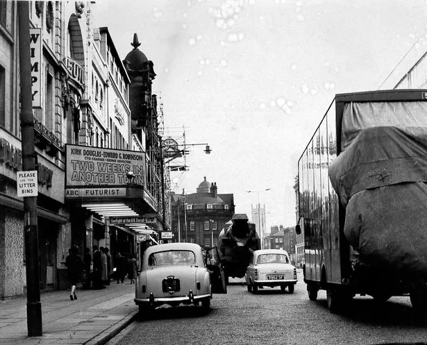 A queue outside the Futurist cinema in Lime Street to see 'Two Weeks In Another Town' in 1962