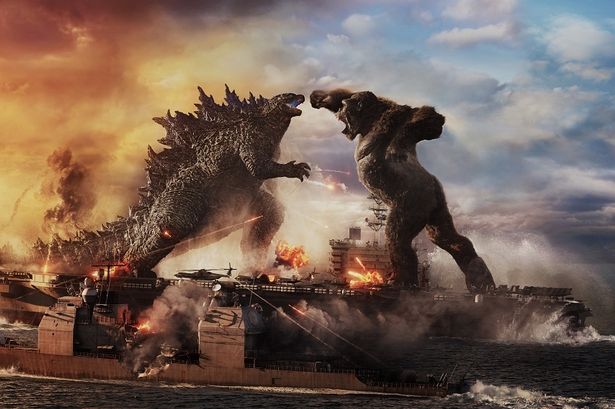 Godzilla and Kong fight