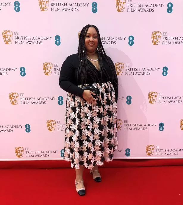 Amber Akaunu at the 2022 BAFTA awards in London's Royal Albert Hall 