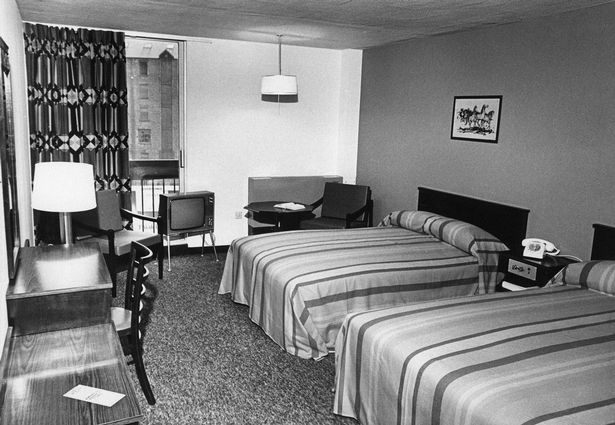 Room at new Holiday Inn Hotel, Paradise Street, Liverpool, March 20, 1973