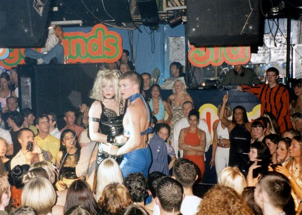 Revellers at Garlands nightclub, Liverpool. Circa 1998