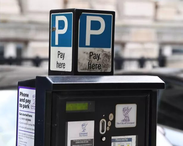 Council pay and display machine outside the Cunard Building.