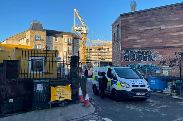 The scene at Steads Place, Leith, Edinburgh