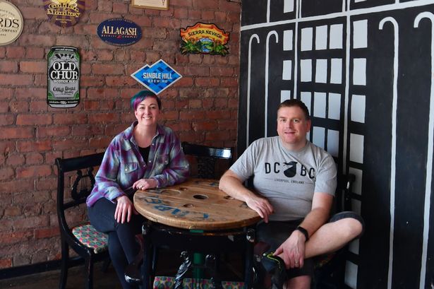The Dead Crafty Beer Co on Dale Street pictured Vicky and Gareth Morgan
