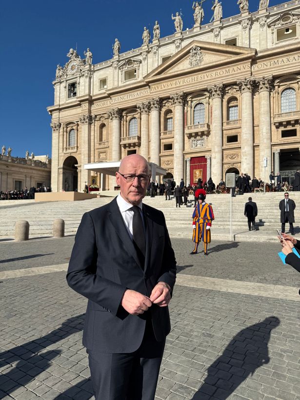John Swinney, attending the funeral of Pope Francis at the Vatican.