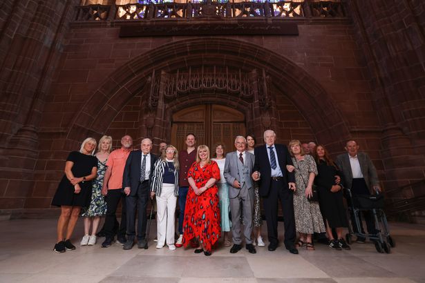 The family of Master Stone Carver Tom Murphy who worked on many sections of Liverpool Cathedral