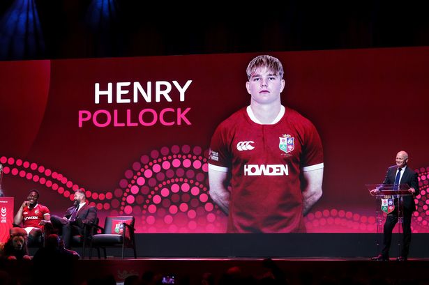 Ieuan Evans, Chair and Tour Manager of the British & Irish Lions, unveils Henry Pollock as a squad member