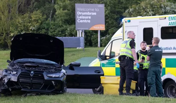 A BMW convertible was involved in the smash
