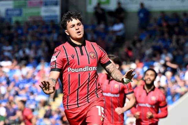 Alfie Chang celebrates the first goal of his professional career