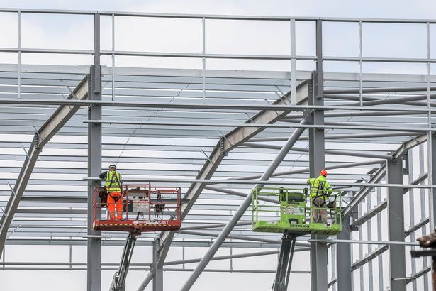 Nechells in Birmingham on May 15 2025 where a large warehouse unit is being erected near to the Wing Yip Chinese supermarket