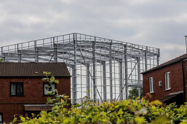 Nechells in Birmingham on May 15 2025 where a large warehouse unit is being erected near to the Wing Yip Chinese supermarket