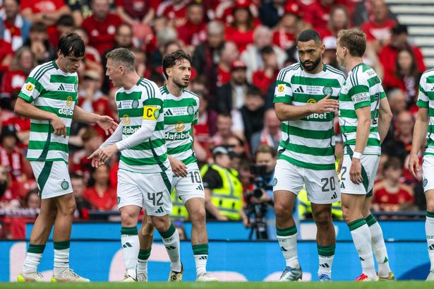 Celtic players during clash with Aberdeen at Hampden