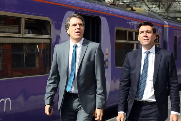 Andy Burnham with Steve Rotheram at Lime Street Station