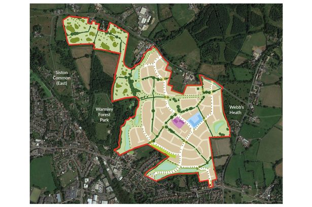 Map showing the proposed North Warmley development