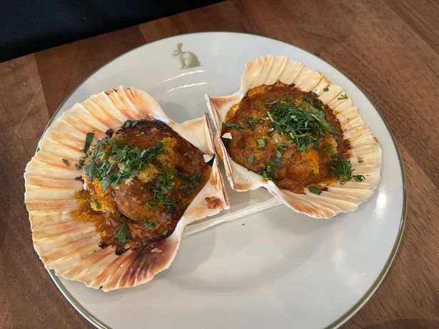 Brixham scallops and lobster bisque