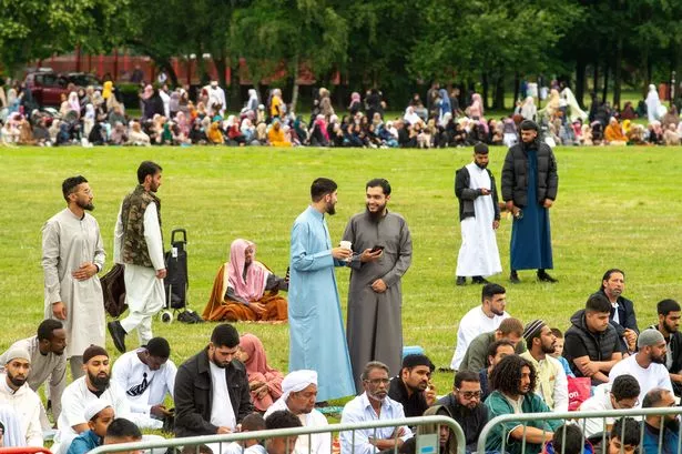 Eid ul Adha celebrations taking place in Small Heath Park, Birmingham, in 2023