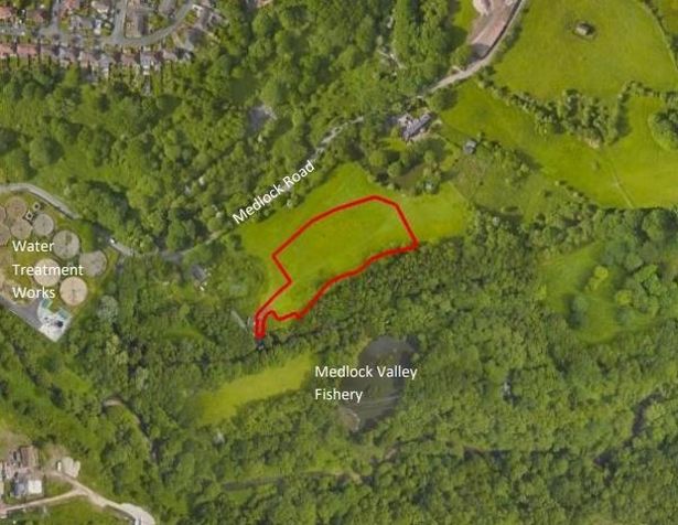 The plot of land considered for the site of a battery storage facility. 
