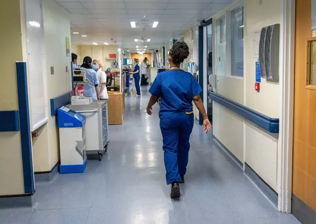 a general view of staff on a NHS hospital ward