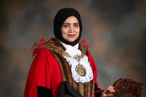 New civic mayor of Tameside, Coun Shibley Alam, in her mayoral robes