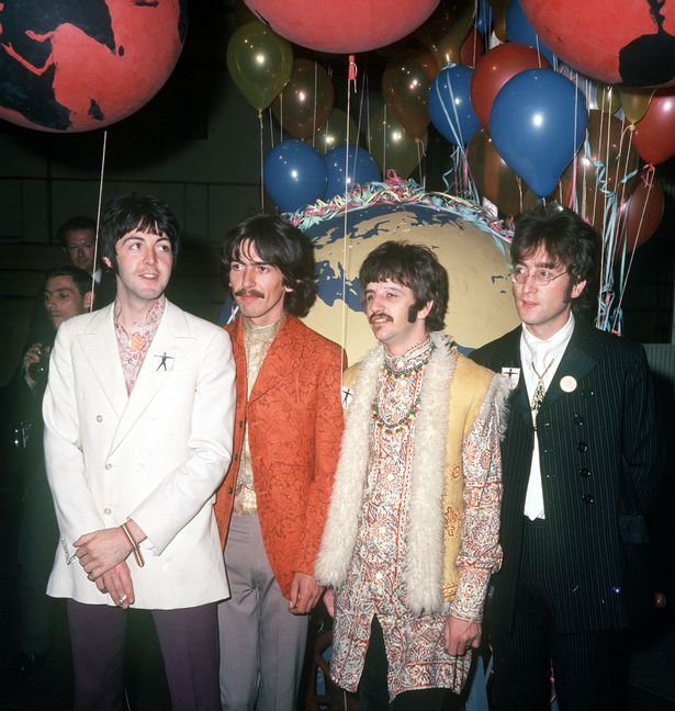 Paul McCartney, George Harrison, Ringo Starr and John Lennon, at a recording studio in London in 1967