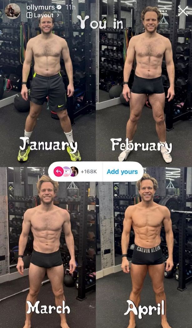 Olly shared his body transformation