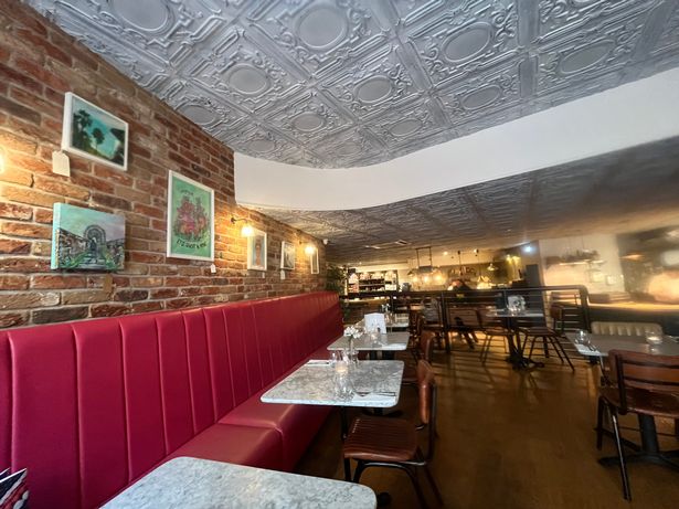 The stylish interior at Pizza on the Park