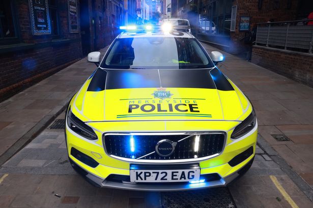 A police car in Liverpool city centre 