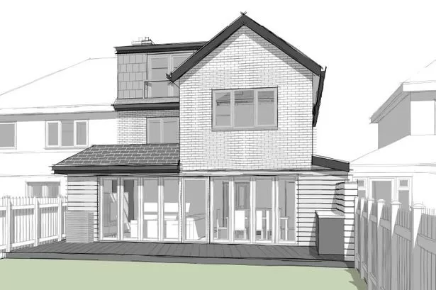 The proposed extension to the property in Farnworth Grove, Castle Bromwich