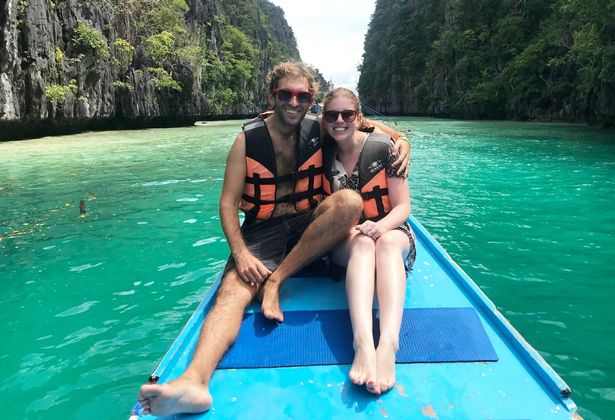 Christine with her partner.