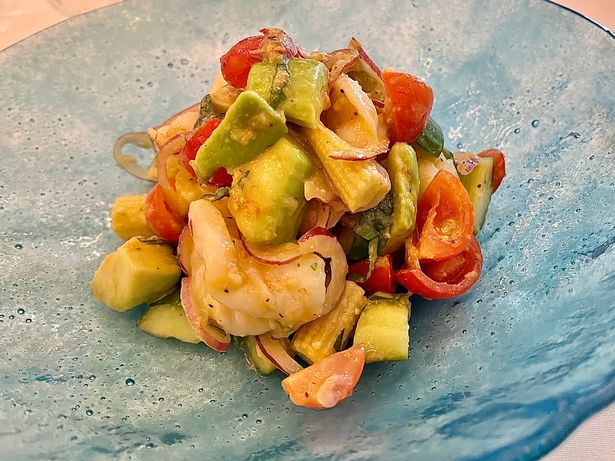 The prawn and avocado starter on the summer menu at San Carlo