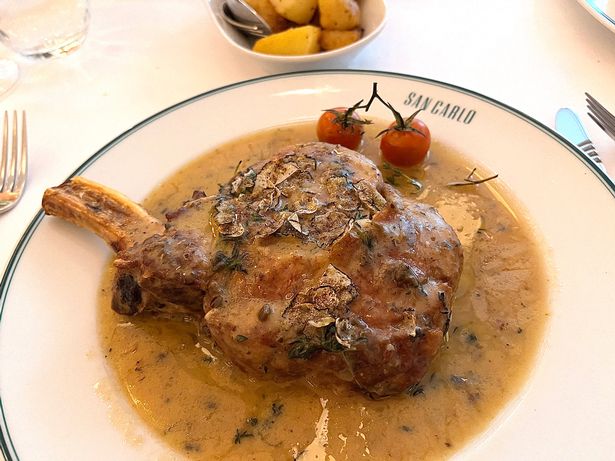 The veal chop and black truffles at San Carlo
