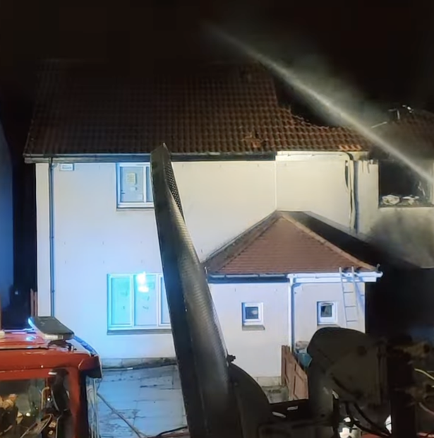 Firefighters attending the blaze on Hay Drive