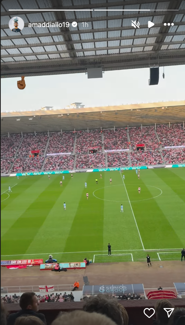 Manchester United winger Amad in attendance at Sunderland vs Coventry City championship play-off semi-final