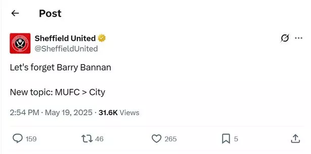 Sheffield United's X account was compromised on Monday afternoon