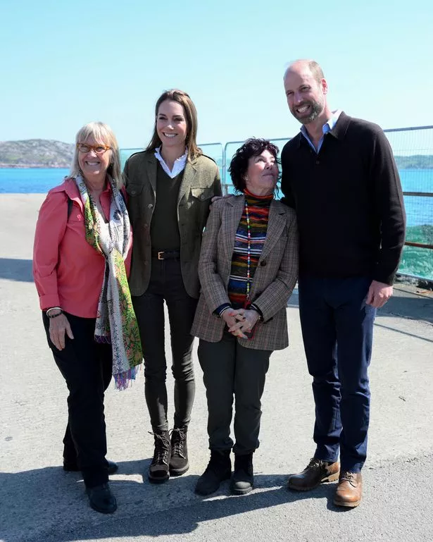 The royal couple with Ruby who was on her own to Mull on the ferry from Iona 