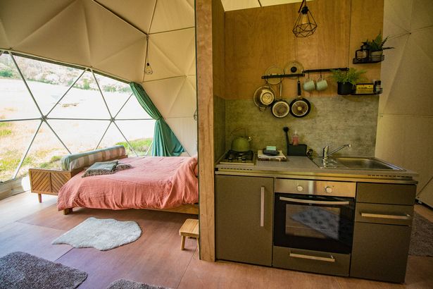 The compact kitchenette has all the essentials