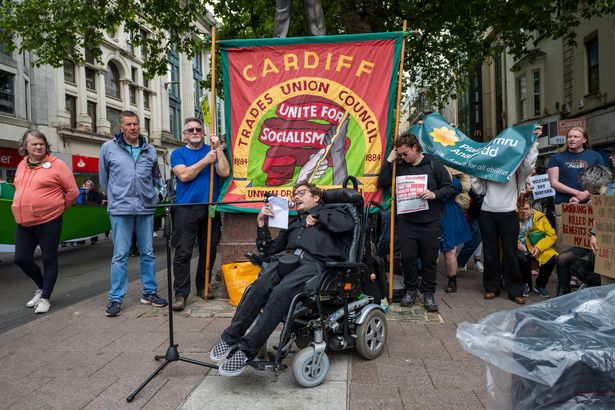 The protest in Cardiff