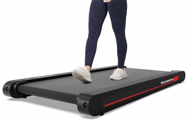 Person walking on treadmill