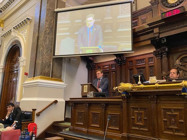 Council leader John Cotton during the budget meeting on March 4