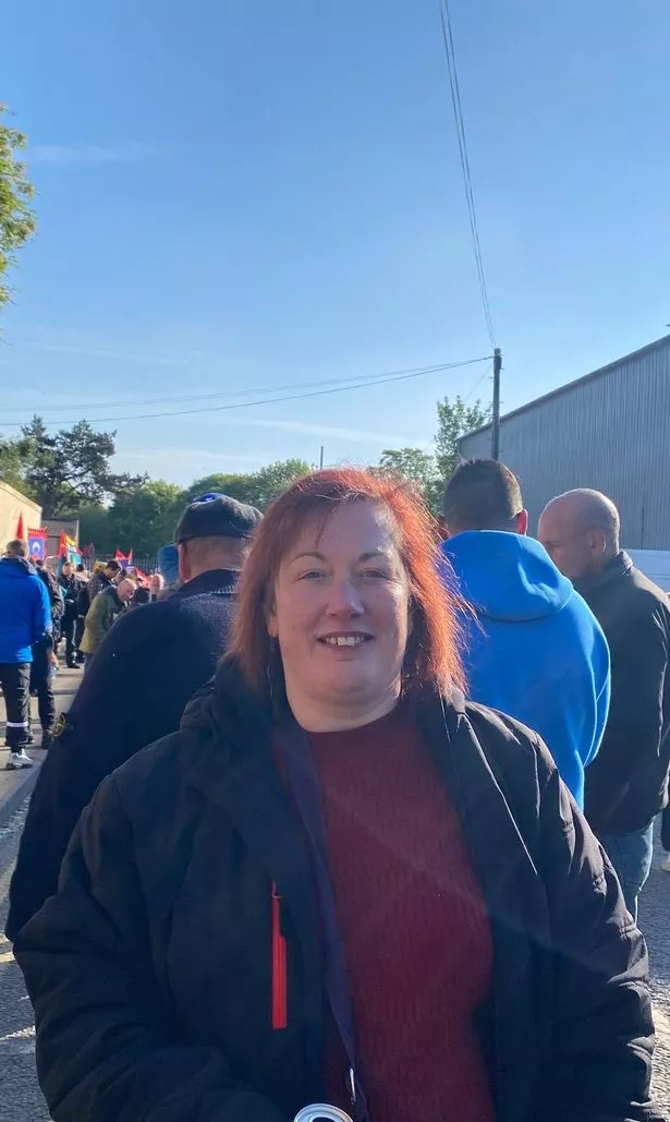 Unite regional officer Zoe Mayou at the Birmingham bins strike 'megapicket'